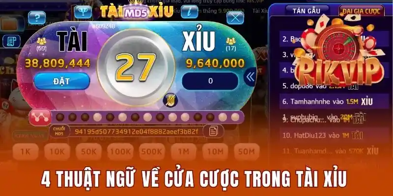 4 thuật ngữ về cửa cược trong tài xỉu Rikvip