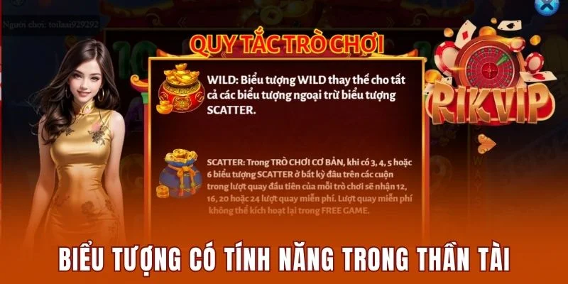 Biểu tượng có tính năng trong game Nổ hũ Thần tài