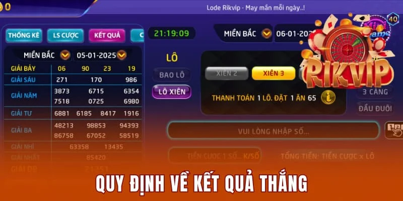 Quy định về kết quả thắng