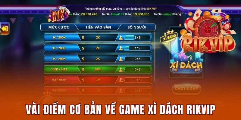 Vài điểm cơ bản về game Xì Dách Rikvip